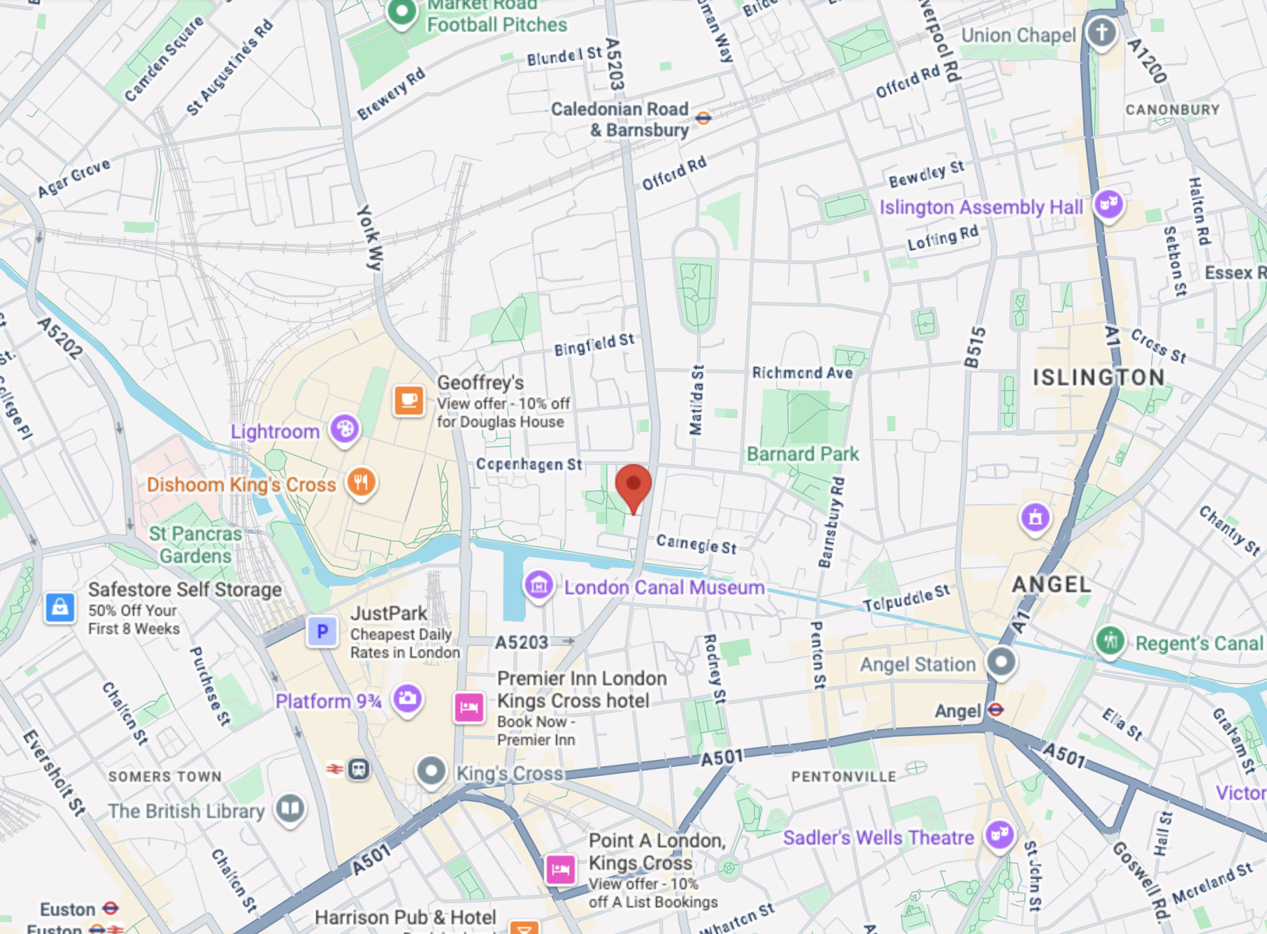 2 Edward Square, King's Cross Location Map